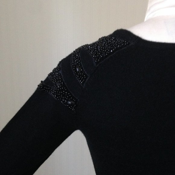 Beaded Silk & Wool Blend Pullover Sweater - Picture 7 of 8